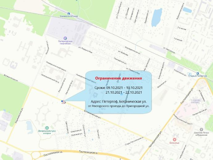 Ограничение движения на Ботанической улице